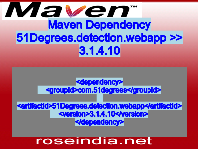 Maven dependency of 51Degrees.detection.webapp version 3.1.4.10