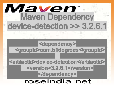 Maven dependency of device-detection version 3.2.6.1