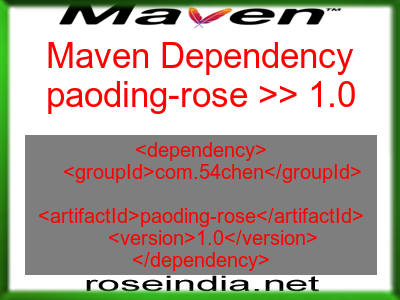 Maven dependency of paoding-rose version 1.0