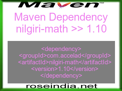 Maven dependency of nilgiri-math version 1.10