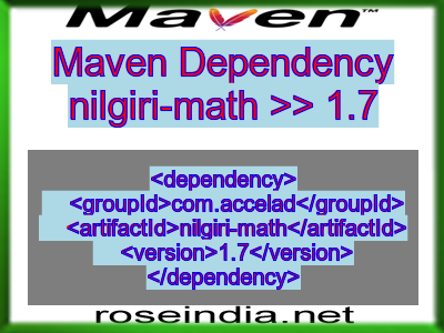 Maven dependency of nilgiri-math version 1.7