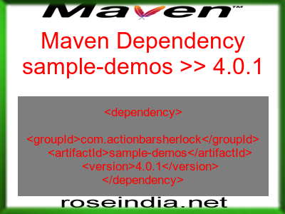 Maven dependency of sample-demos version 4.0.1