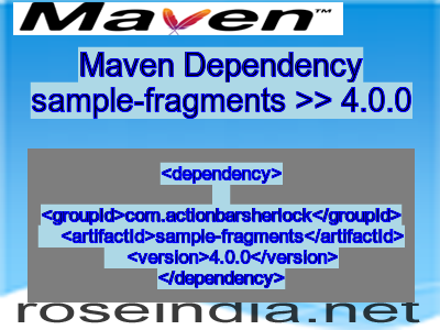 Maven dependency of sample-fragments version 4.0.0