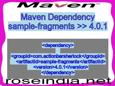 Maven dependency of sample-fragments version 4.0.1