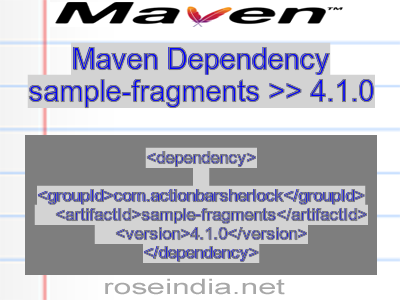 Maven dependency of sample-fragments version 4.1.0