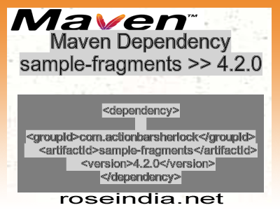Maven dependency of sample-fragments version 4.2.0