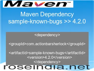 Maven dependency of sample-known-bugs version 4.2.0