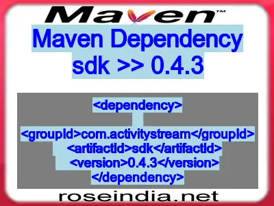 Maven dependency of sdk version 0.4.3