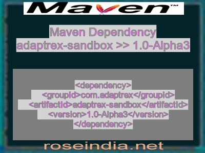 Maven dependency of adaptrex-sandbox version 1.0-Alpha3