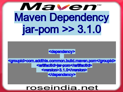 Maven dependency of jar-pom version 3.1.0