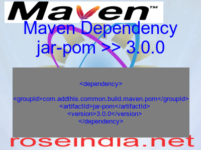 Maven dependency of jar-pom version 3.0.0