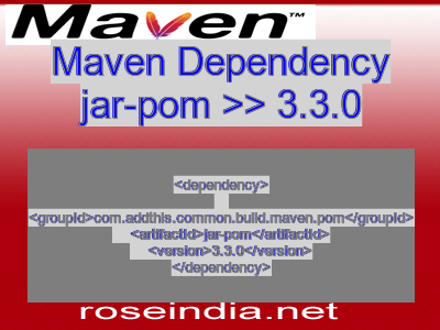 Maven dependency of jar-pom version 3.3.0