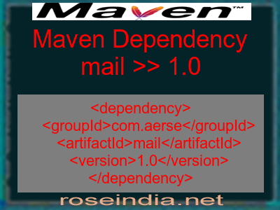 Maven dependency of mail version 1.0