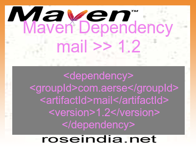 Maven dependency of mail version 1.2