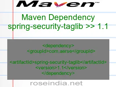 Maven dependency of spring-security-taglib version 1.1