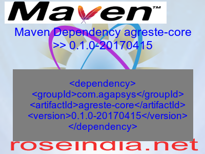 Maven dependency of agreste-core version 0.1.0-20170415
