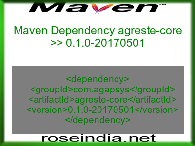 Maven dependency of agreste-core version 0.1.0-20170501