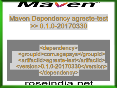 Maven dependency of agreste-test version 0.1.0-20170330