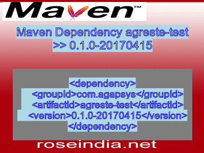 Maven dependency of agreste-test version 0.1.0-20170415