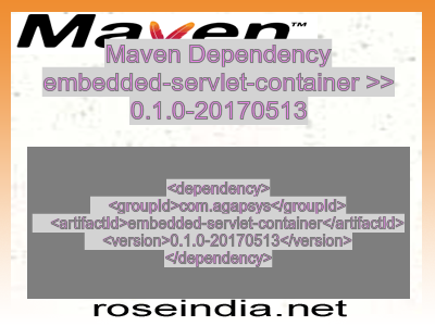 Maven dependency of embedded-servlet-container version 0.1.0-20170513