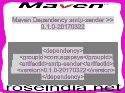 Maven dependency of smtp-sender version 0.1.0-20170322