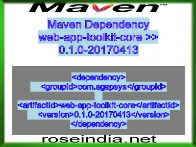 Maven dependency of web-app-toolkit-core version 0.1.0-20170413