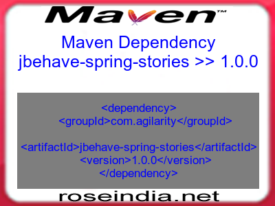 Maven dependency of jbehave-spring-stories version 1.0.0