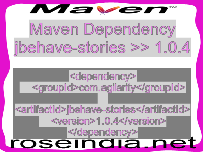 Maven dependency of jbehave-stories version 1.0.4