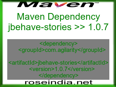 Maven dependency of jbehave-stories version 1.0.7