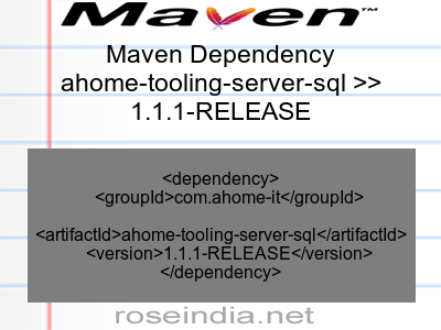 Maven dependency of ahome-tooling-server-sql version 1.1.1-RELEASE