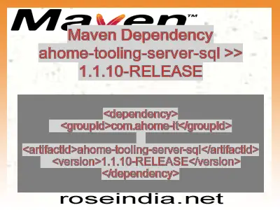 Maven dependency of ahome-tooling-server-sql version 1.1.10-RELEASE