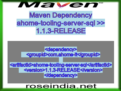 Maven dependency of ahome-tooling-server-sql version 1.1.3-RELEASE