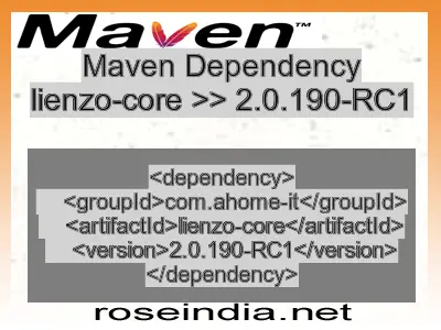 Maven dependency of lienzo-core version 2.0.190-RC1
