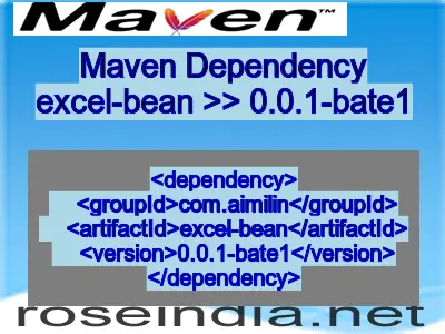 Maven dependency of excel-bean version 0.0.1-bate1