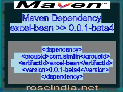 Maven dependency of excel-bean version 0.0.1-beta4