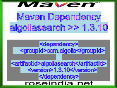 Maven dependency of algoliasearch version 1.3.10