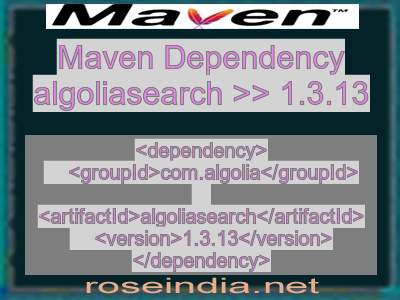 Maven dependency of algoliasearch version 1.3.13