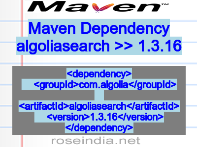 Maven dependency of algoliasearch version 1.3.16