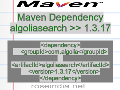 Maven dependency of algoliasearch version 1.3.17