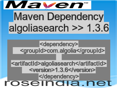 Maven dependency of algoliasearch version 1.3.6