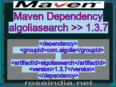 Maven dependency of algoliasearch version 1.3.7