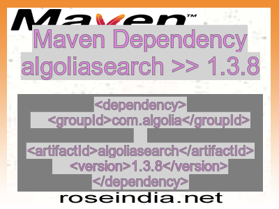 Maven dependency of algoliasearch version 1.3.8