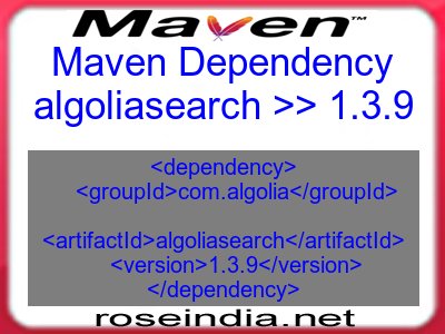 Maven dependency of algoliasearch version 1.3.9