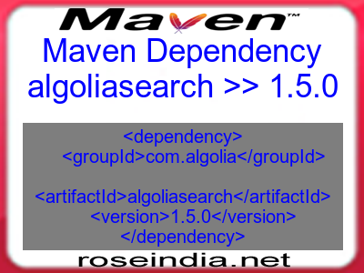 Maven dependency of algoliasearch version 1.5.0