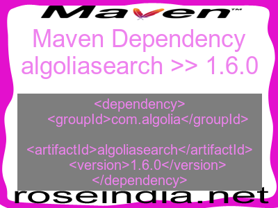 Maven dependency of algoliasearch version 1.6.0