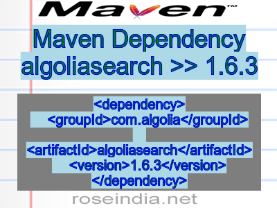 Maven dependency of algoliasearch version 1.6.3