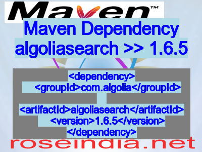 Maven dependency of algoliasearch version 1.6.5