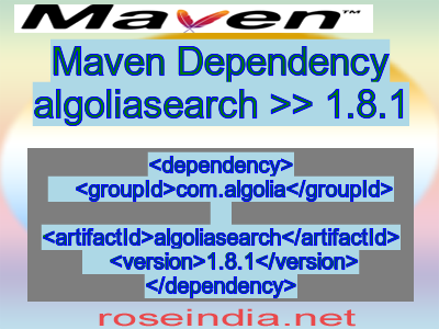 Maven dependency of algoliasearch version 1.8.1