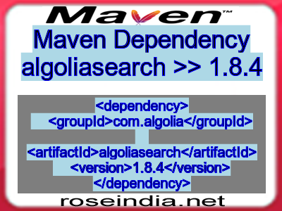 Maven dependency of algoliasearch version 1.8.4