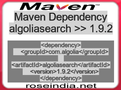 Maven dependency of algoliasearch version 1.9.2